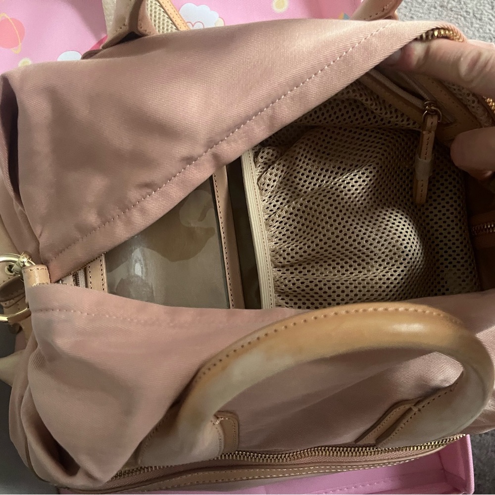 Caraa studio bag small in Vaqueta and blush Italian nylon - Picture 8 of 10